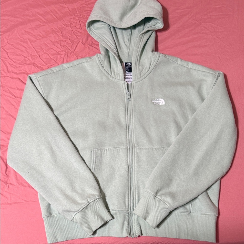 The North Face Light Mint Green Zip-Up Hoodie